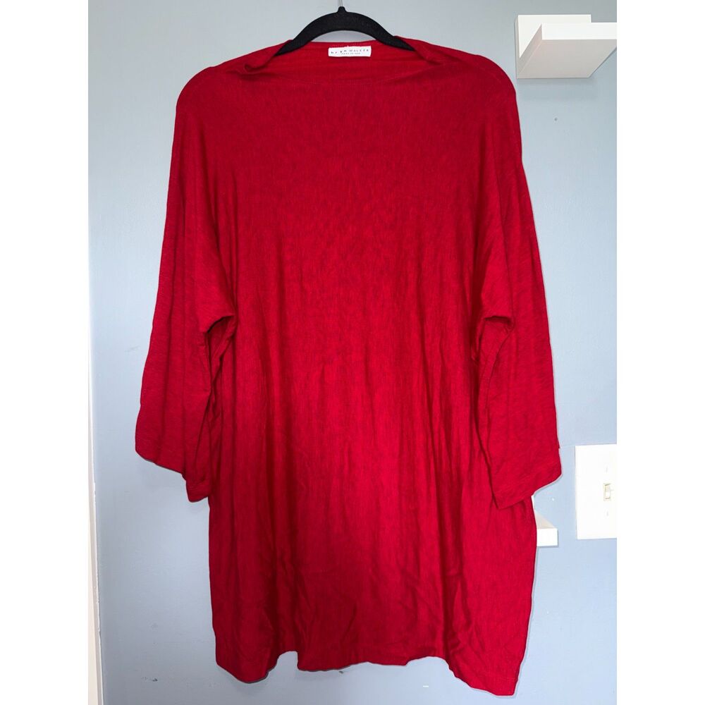Bryn Walker Made In USA Red Bell-Sleeve Tunic Top | Size Medium | Lagenlook